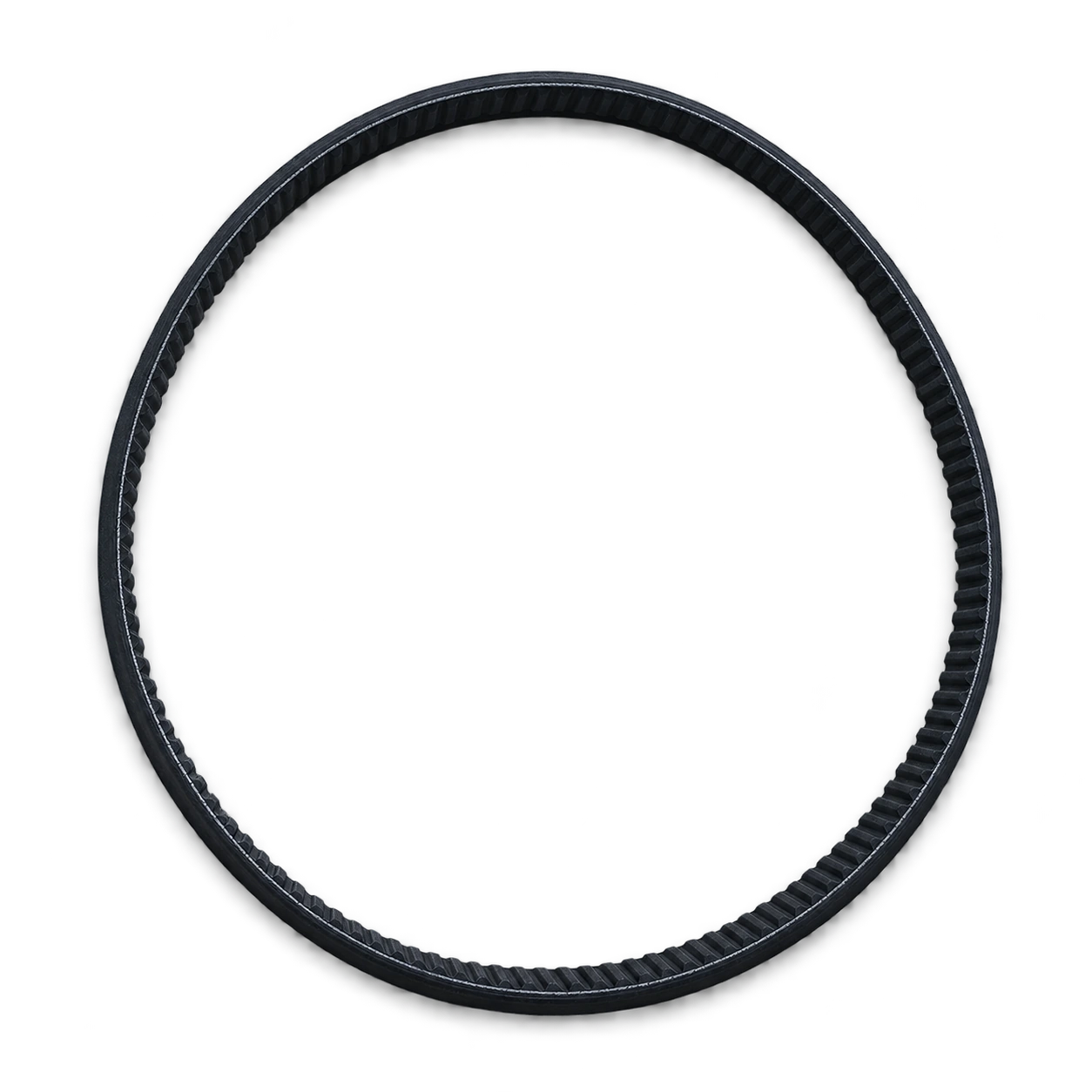Black toothed drive belt shown as a catalog product reference